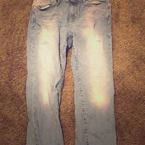 Grayish mild rip skinny jeans